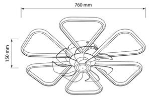 Brilagi - LED Stmívatelný stropní ventilátor LED/38W/230V pr. 76 cm bílá + DO