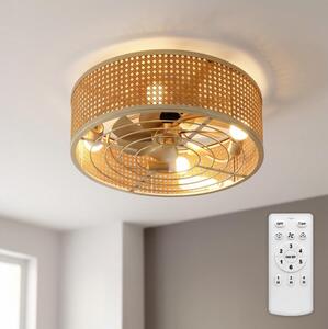 Brilagi - Stropní ventilátor 4xE27/40W/230V pr. 50 cm bambus + DO