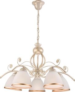 Brilagi - LED Lustr na řetězu ANTICO 5xE27/60W/230V 3000K bílá patina