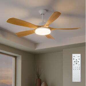 Brilagi - LED Stmívatelný stropní ventilátor LED/34W/230V 132 cm bílá/hnědá + DO