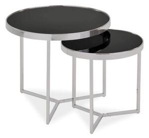 Přístavný stolek DILAO 2 chrom/černá
