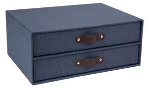 Tmavě modrý 2patrový organizér Bigso Box of Sweden Birger, 33 x 25,5 cm