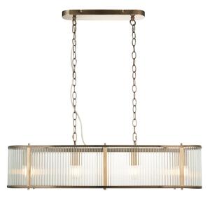 Endon 110945 - Lustr na řetězu RIDGETON 4xE14/6W/230V mosaz/čirá
