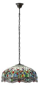 Endon 66148 - Lustr na řetězu Tiffany DRAGONFLY 3xE27/60W/230V pr. 50 cm