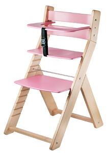 WOOD PARTNER Rostoucí židle LUCA Barva: natur lak/růžová