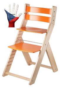 Rostoucí židle pro prvňáčka SANDY Barva: lak/oranžová