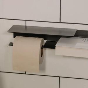 Kovový nástěnný držák na toaletní papír Berno černý S - pravá varianta