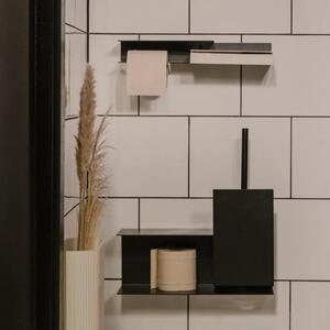 Kovový nástěnný držák na toaletní papír Berno černý L - levá varianta