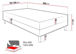 Jednolůžková čalouněná postel 90x200 PELLO 1 - černá