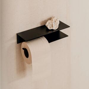Kovový nástěnný držák na toaletní papír Berno černý M - levá varianta