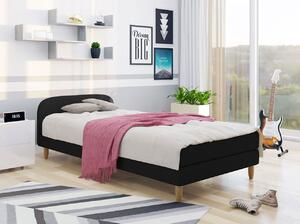 Jednolůžková čalouněná postel s čelem 120x200 PELLO 2 - černá