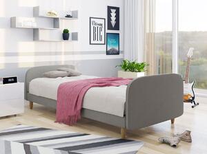 Jednolůžková čalouněná postel s čelem 120x200 PELLO 3 - šedá