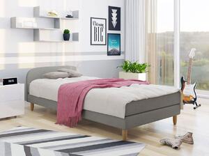 Jednolůžková čalouněná postel s čelem 90x200 PELLO 2 - šedá