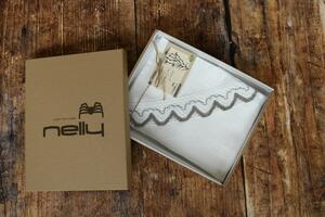 Nelly Lněný dekorativní povlak na polštář - bílý s paličkovanou krajkou