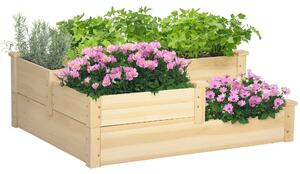Outsunny Vyvýšený Zahradní Záhon, 3-Tier Rostlinný Záhon, Květinový Zbox, Bylinkový Záhon, Stojan na Rostliny, Květinový Stojan na Balkon, Zahradu, Sm