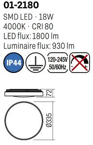Stropní koupelnové LED světlo/LED 18W/4000K