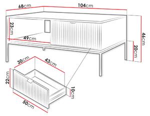 Konferenční stolek s úložným prostorem UMAG - šedý