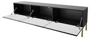 Televizní stolek HUNE - bílý / lesklý bílý