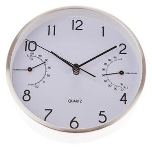 Nástěnné hodiny s těploměrem a vlhkoměrem 15 cm