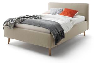 Šedohnědá dvoulůžková postel s roštem a úložným prostorem Meise Möbel Mattis, 140 x 200 cm