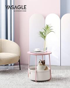 VASAGLE Příruční stolek - růžová/bílá - 45x50x45 cm