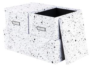 Sada 3 černo-bílých úložných krabic Bigso Box of Sweden Inge