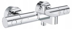 Dvouuchytová nástěnná vanová a sprchová baterie Grohe Grohtherm, stříbrná