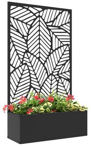 Zvýšený vkusný truhlík Outsunny, kovová květinová bedna na zeď, zahradní treláž 61 x 23 x 113 cm pro zahradu, balkon, terasu, květináč na popínavé ros