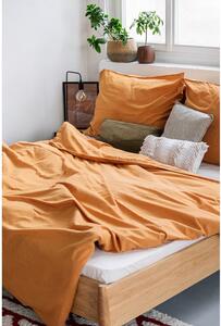 Terakotově oranžové povlečení na dvoulůžko ze stonewashed bavlny Bonami Selection, 200 x 200 cm