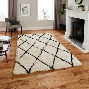 Krémově bílý koberec s černými detaily Think Rugs Morocco, 120 x 170 cm