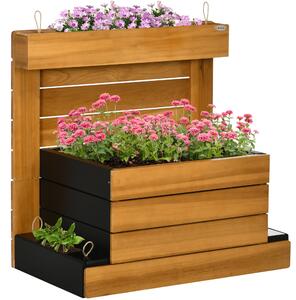 Zvýšený záhon Outsunny, dřevěná květináč s automatickým zavlažovacím systémem, 79,5 x 49,5 x 80 cm | Aosom