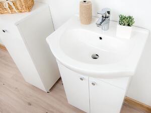 Nábytek do koupelny s umyvadlem VISBEK - bílý / lesklý bílý