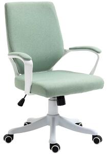 Vinsetto kancelářská židle s rocking funkcí, výškově nastavitelná, silně polstrovaná, ergonomická, 360° otočná kola, polyester, nylon, PP, Zelená + Bí