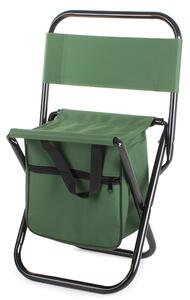 Verk 01665 Kempingová skládací židle s brašnou 2v1 zelená