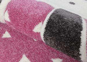 Breno Kusový koberec PASTEL KIDS 52/RVR kruh, Růžová, 120 x 120 cm