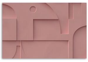 Obraz na plátně Růžová reliéfní geometrie Rozměry: 60 x 40 cm
