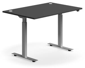 AJ Produkty Výškově nastavitelný stůl FLEXUS, 1200x800 mm, stříbrná podnož, šedá