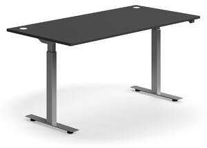 AJ Produkty Výškově nastavitelný stůl FLEXUS, 1600x800 mm, stříbrná podnož, šedá