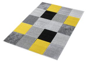 Breno Kusový koberec ALORA A1039 Yellow, Šedá, Vícebarevné, 80 x 150 cm