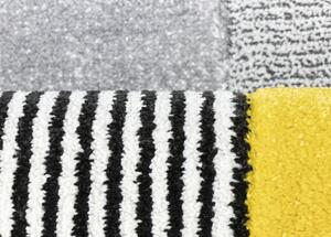 Breno Kusový koberec ALORA A1039 Yellow, Šedá, Vícebarevné, 160 x 230 cm