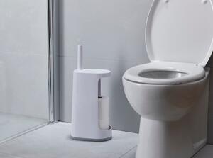 Bílý WC kartáč se stojanem na toaletní papír Joseph Joseph Flex