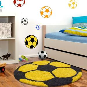 Breno Kusový koberec FUN kruh 6001 Yellow, Žlutá, Vícebarevné, 100 x 100 cm