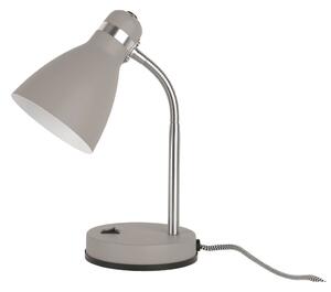 Šedá stolní lampa Leitmotiv Study, výška 30 cm