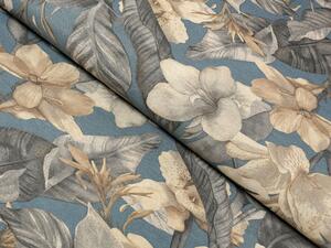 Biante Dekorační povlak na polštář Porto PRT-005 Květy a listy na tmavě modrém 30 x 50 cm