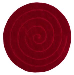 Rubínově červený vlněný koberec Think Rugs Spiral, ⌀ 180 cm