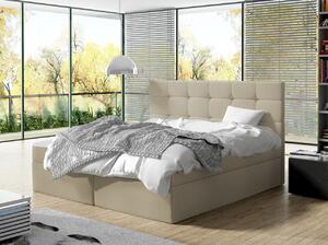 Kontinentální manželská postel 140x200 CAROLA - béžová + topper ZDARMA