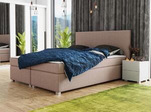 Americká manželská postel s vysokým čelem 140x200 PITEA - růžová + topper ZDARMA