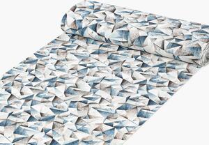 Dekorační látka Porto PRT-007 Modro-hnědé krystaly - šířka 140 cm