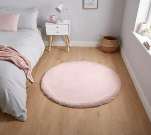 Růžový koberec Think Rugs Teddy, ⌀ 120 cm