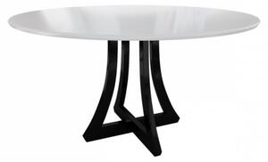 Kulatý kuchyňský stůl TULZA 2 - lesklý bílý / lesklý černý